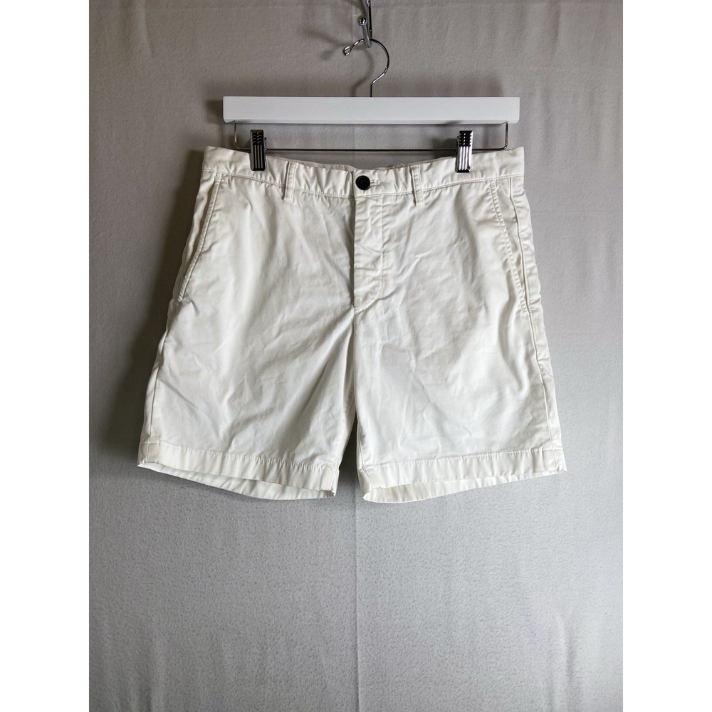Theory Womens 31 White Shorts Flat Front Casual Summer Classic Clean minimalist